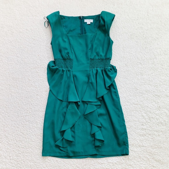 Jessica Simpson Dresses & Skirts - Jessica Simpson teal ruffle front mini dress